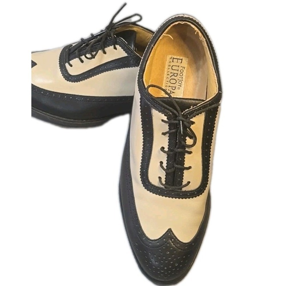 FootJoy Europa Womens Golf Shoes 8.5 M Black Tan Wingtip Oxford Leather 99261‎